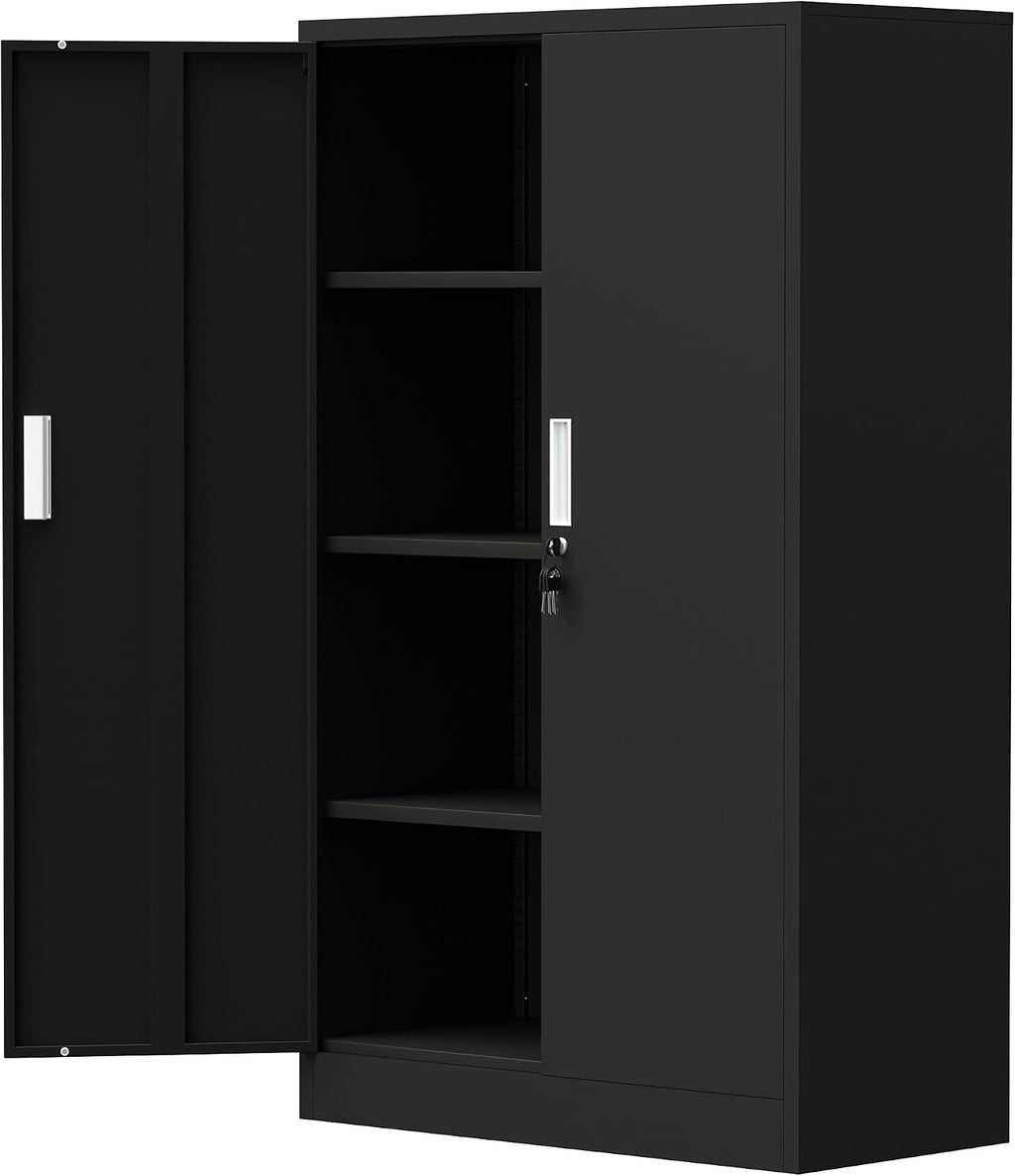 Lockable Metal Storage Cabinet Adjustable Shelves