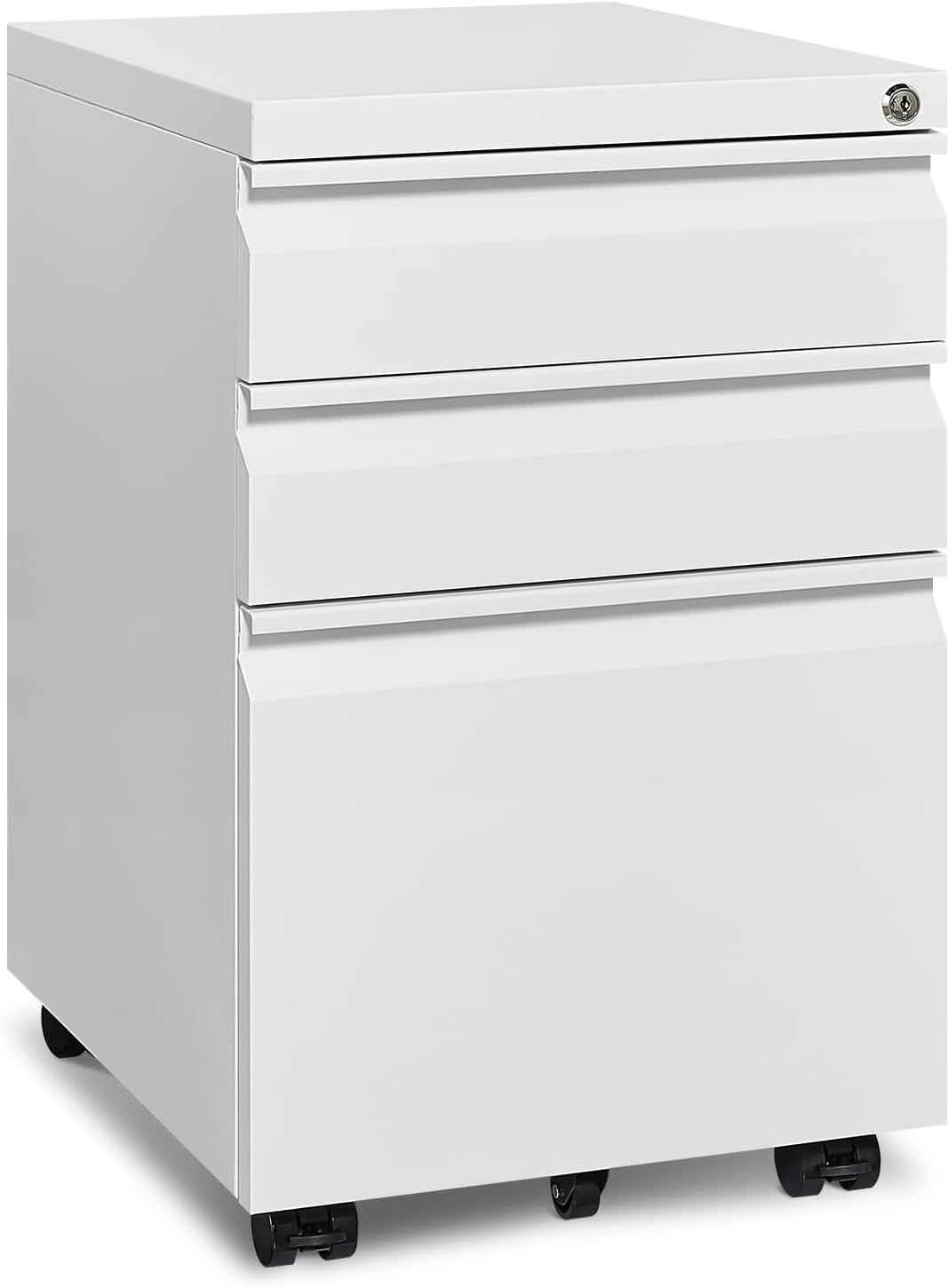 Wheeled Lockable 3-Drawer Mobile File Cabinet