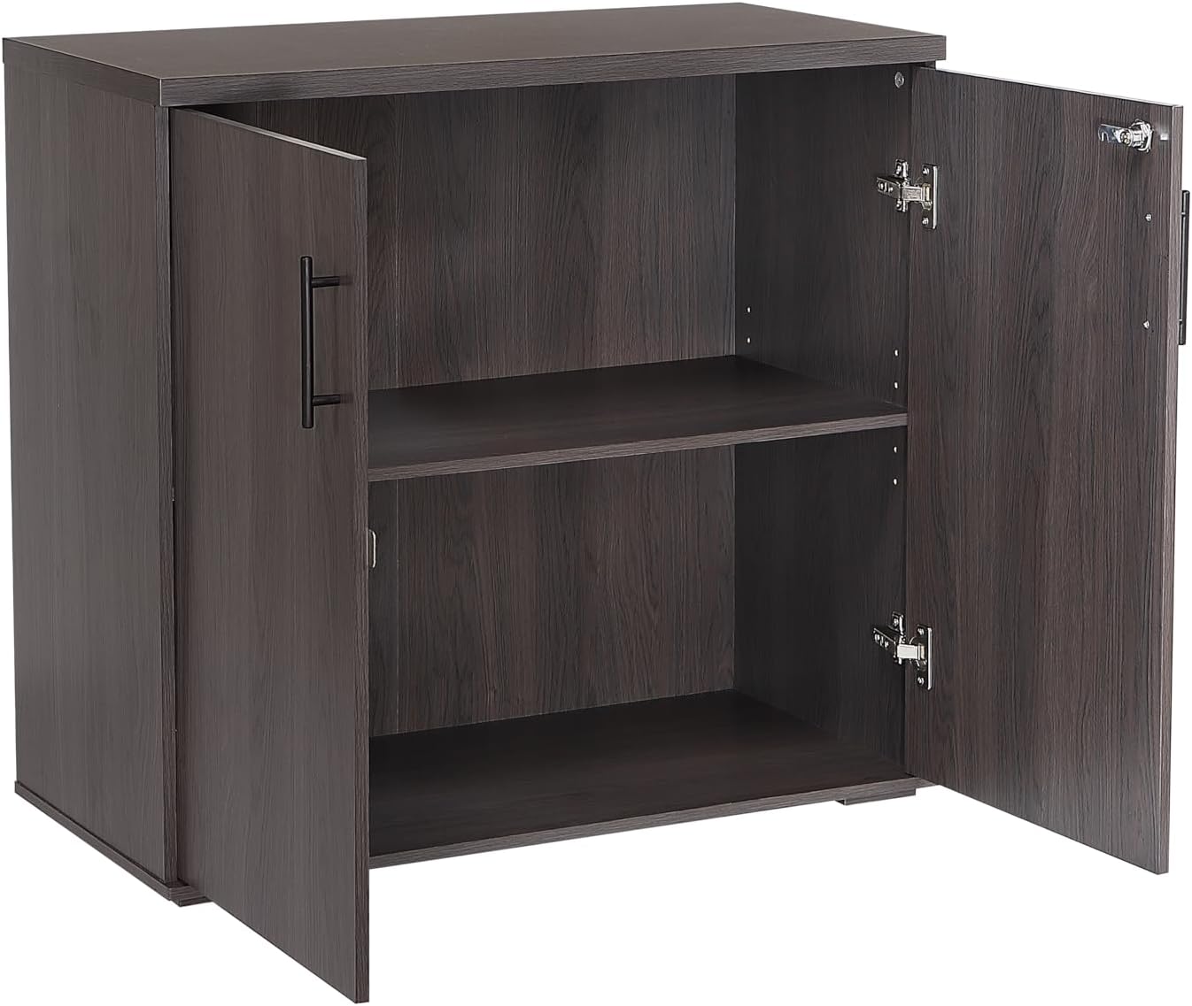 Lockable Two-Door Wooden Office Storage Cabinet