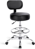 Adjustable Rolling Backrest Drafting Office Stool