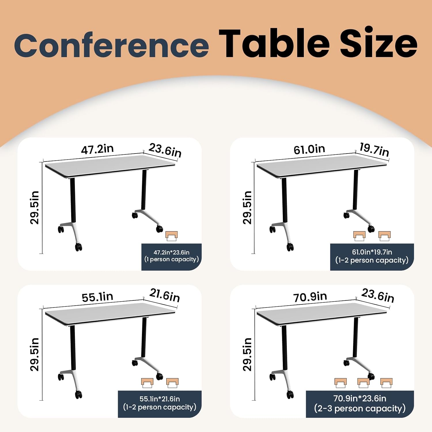 Mobile Folding Stackable Conference Training Tables