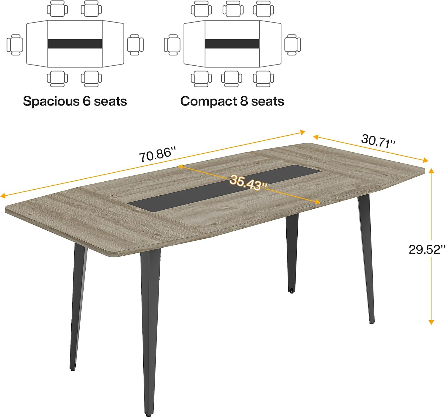 Grey Seminar 6FT Conference Table