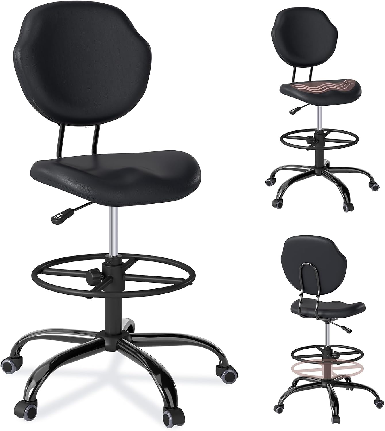 Adjustable Rolling Drafting Office Bar Stool