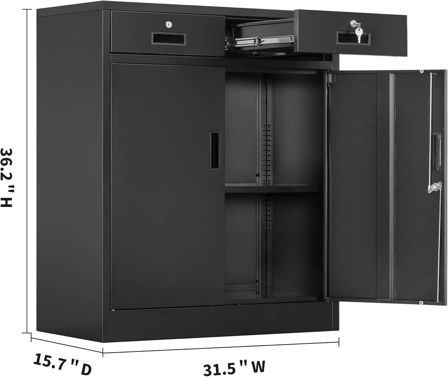 Lockable Metal Cabinet Drawers Adjustable Shelf