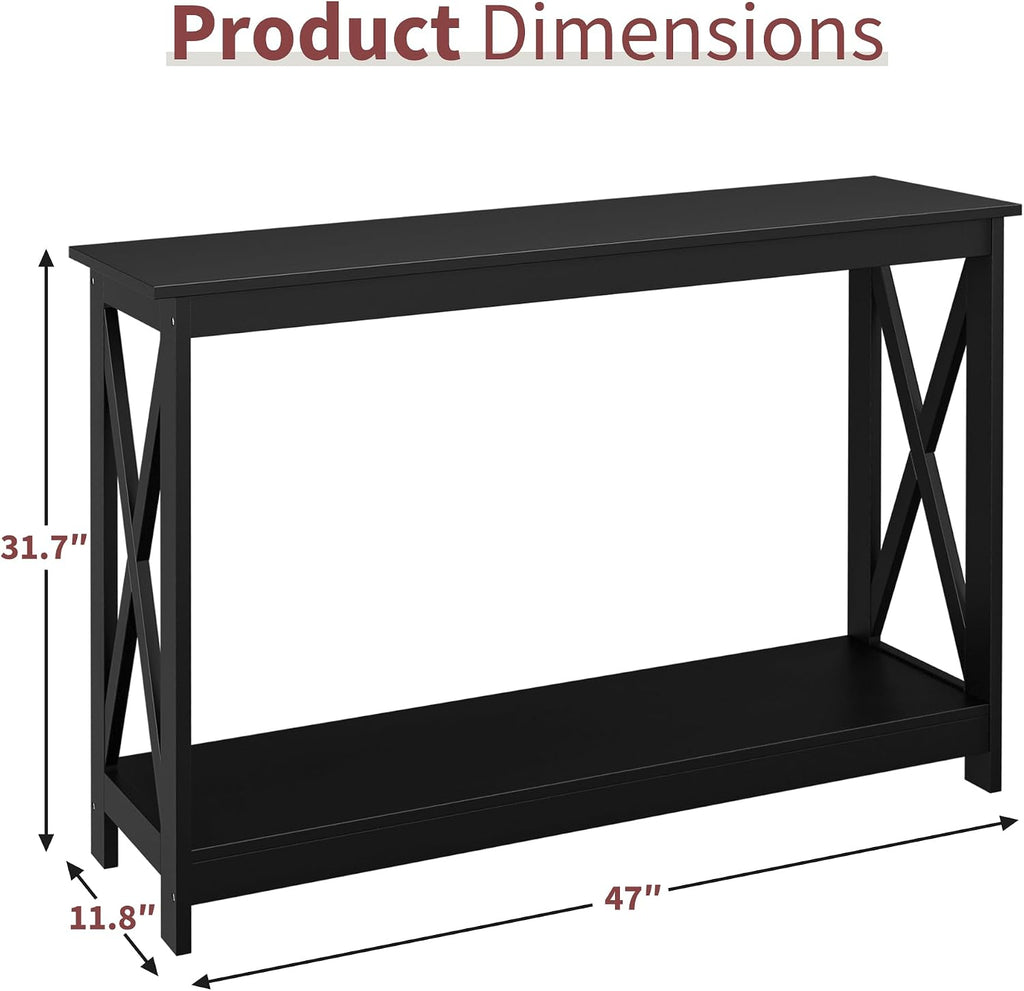 Narrow 2-Tier Storage Console Sofa Entryway Table