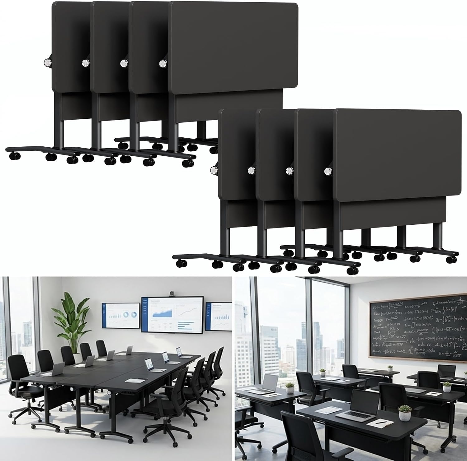 Flip Top Mobile Folding Conference Office Table