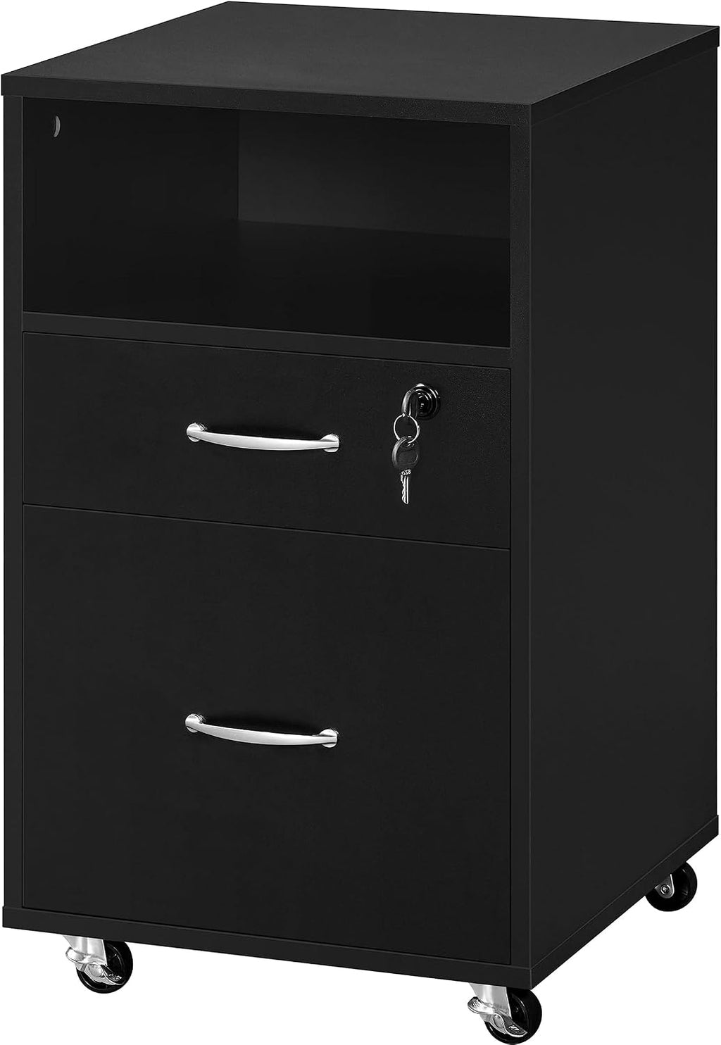 Wheeled Lockable 2-Drawer Under Desk Cabinet