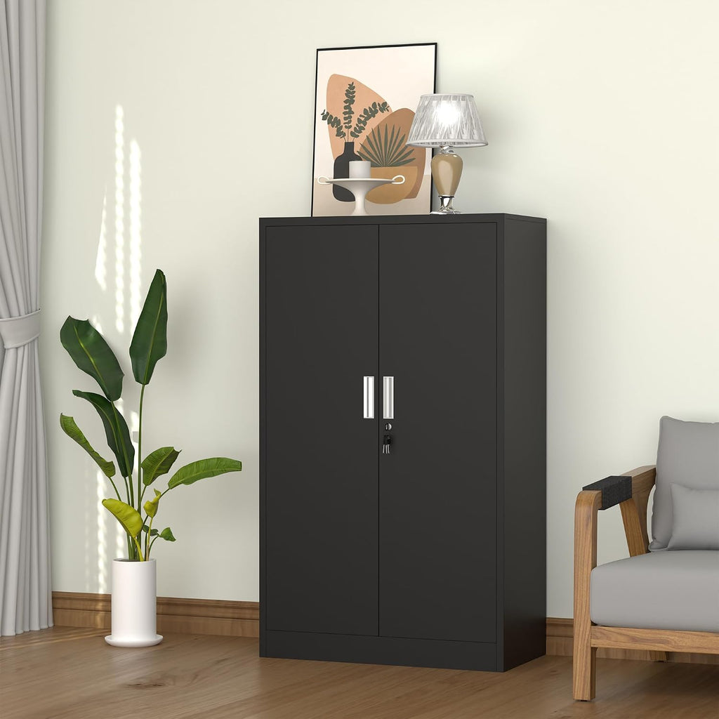 Lockable Metal Storage Cabinet Adjustable Shelves