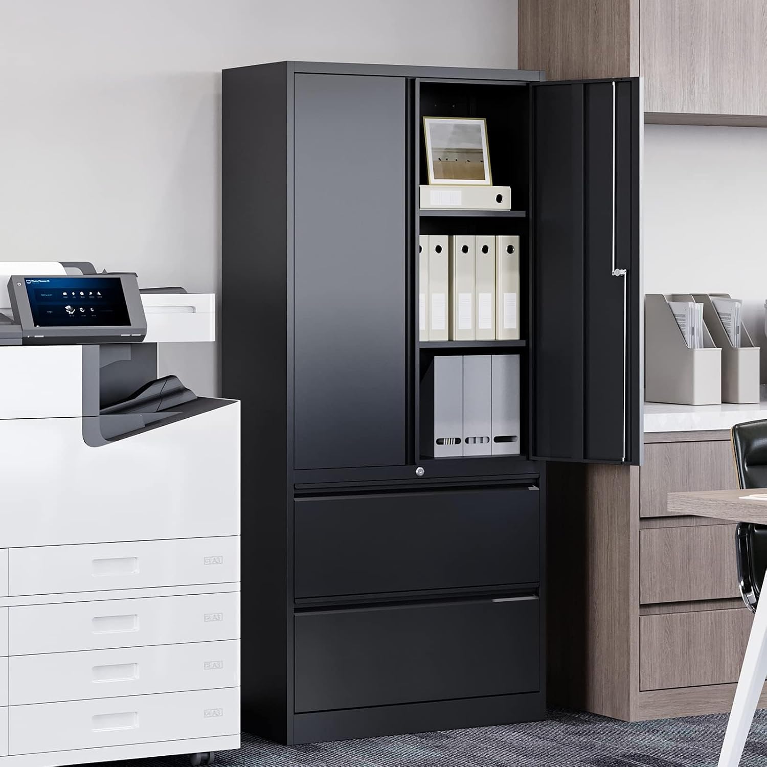 Lockable 2-Drawer Metal Lateral File Cabinet