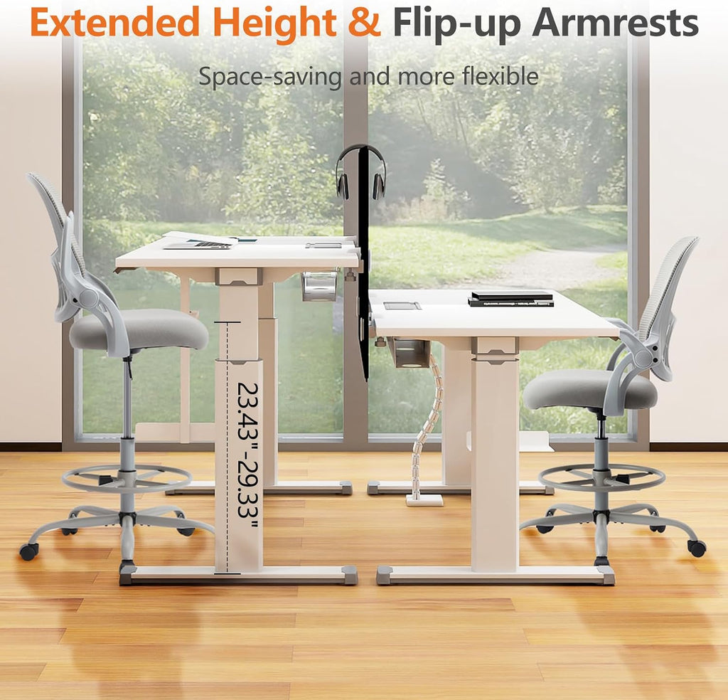 Ergonomic Rolling Tall Drafting Office Stool