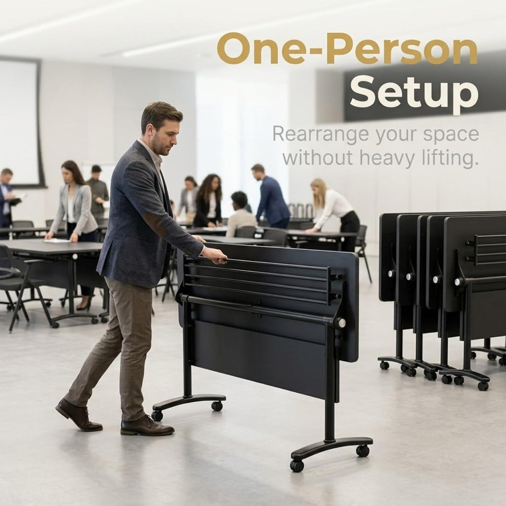 Flip Top Mobile Folding Conference Office Table