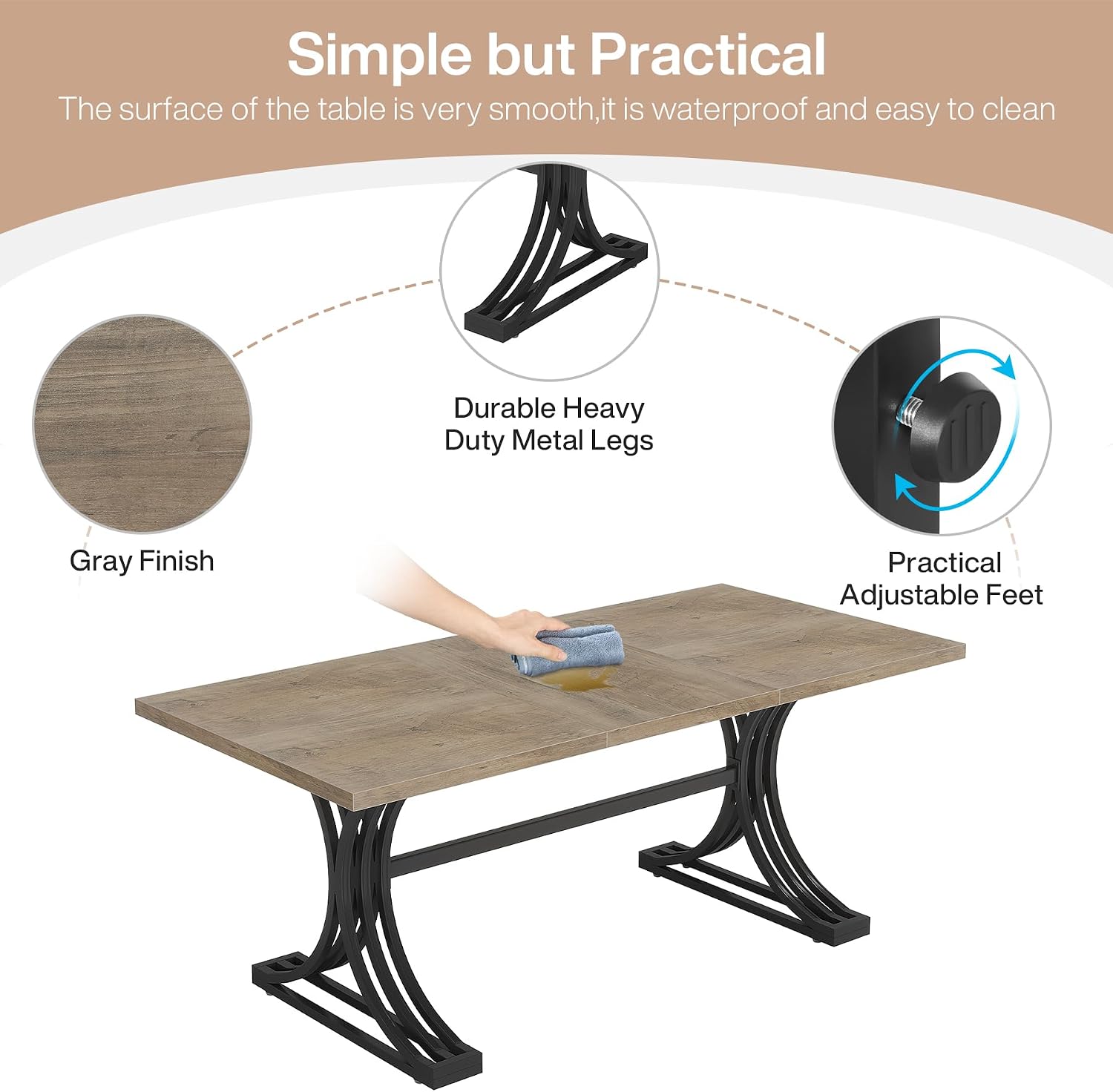 Rectangle Grey Conference Table