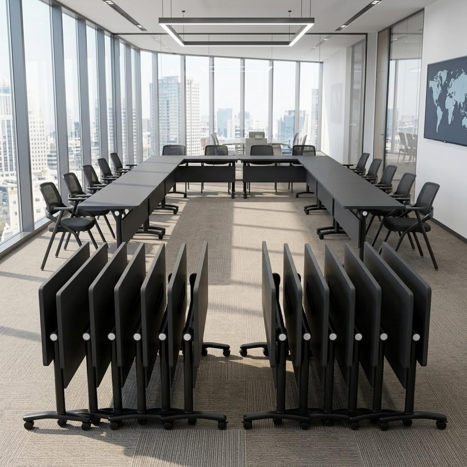 Flip Top Mobile Folding Conference Office Table