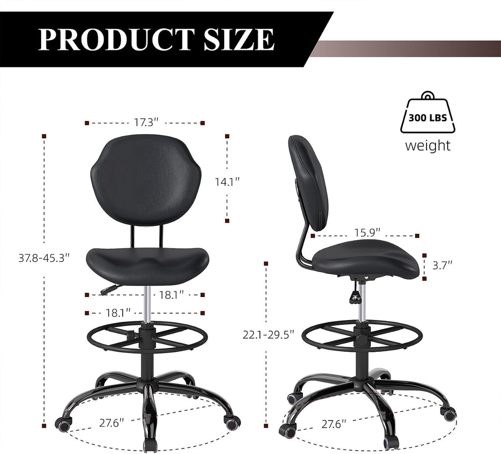 Adjustable Rolling Drafting Office Bar Stool