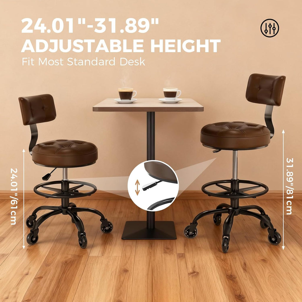 Adjustable Rolling Heavy Duty Drafting Office Stool