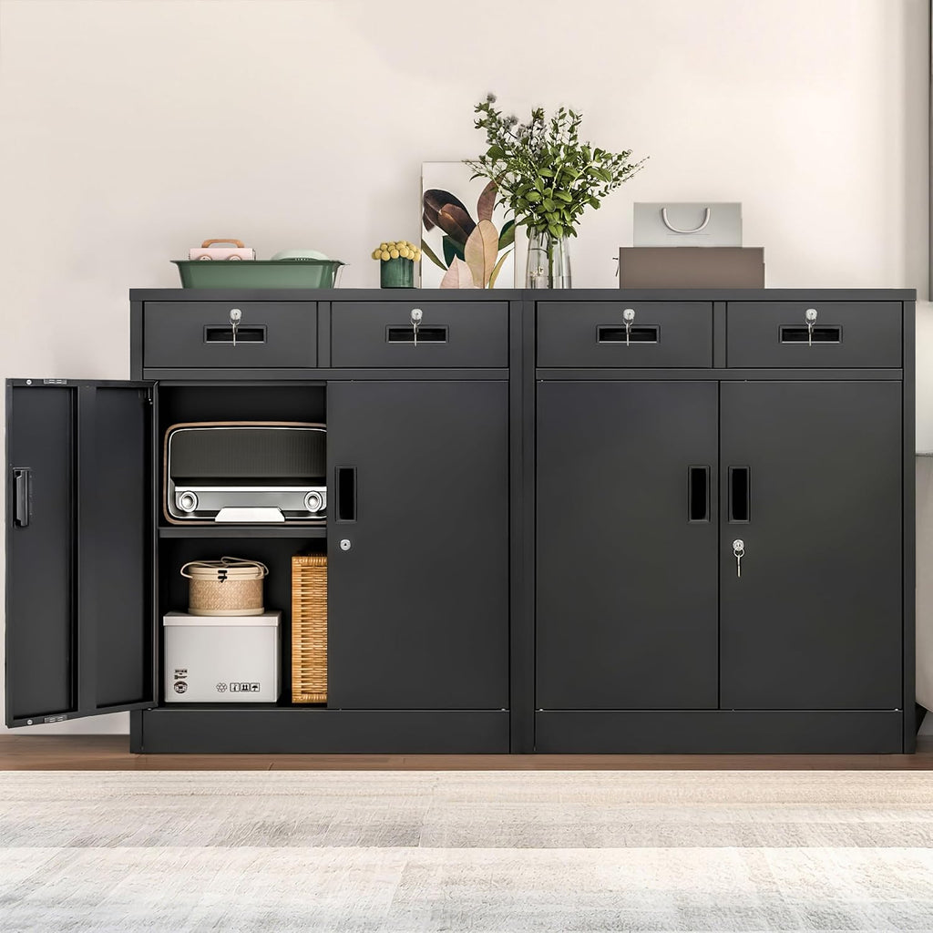 Lockable Metal Cabinet Drawers Adjustable Shelf