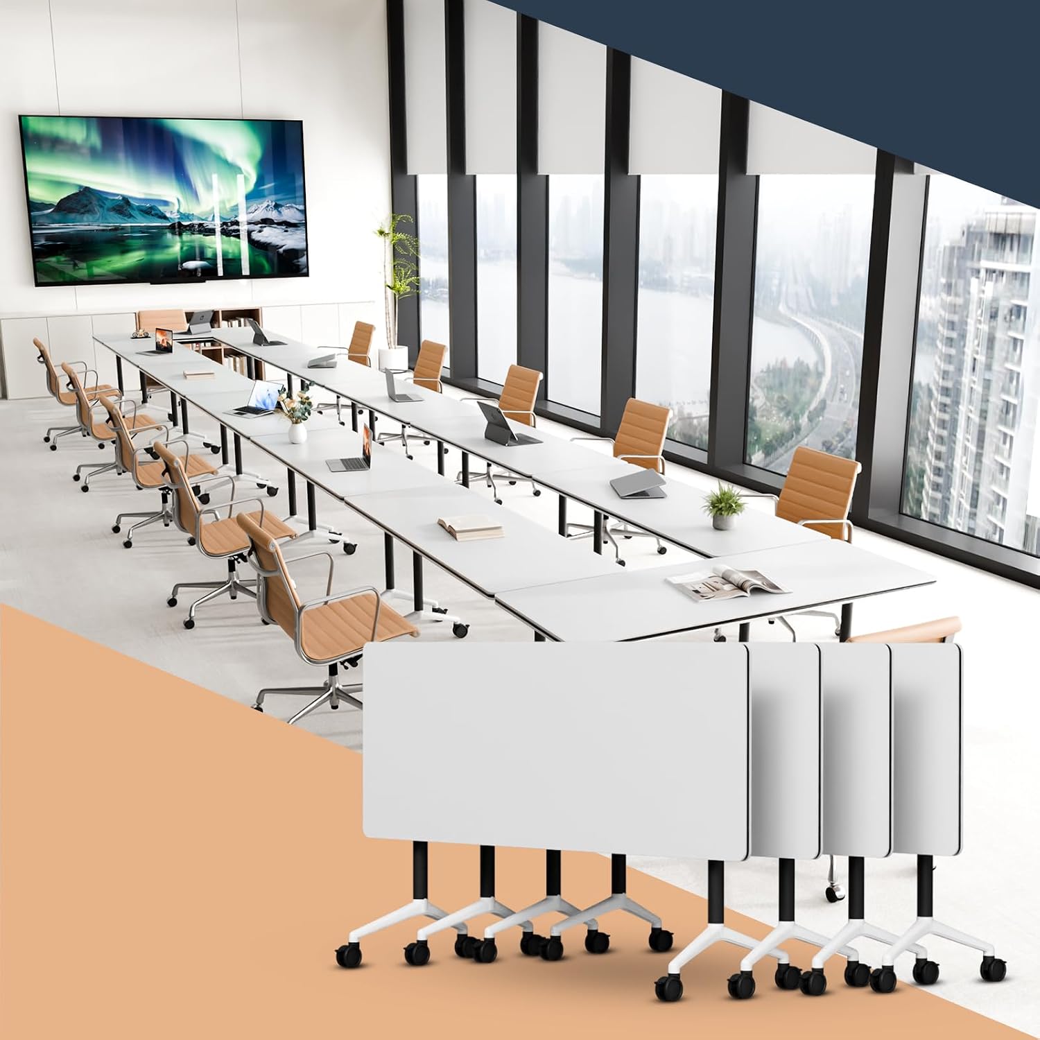 Mobile Folding Stackable Conference Training Tables