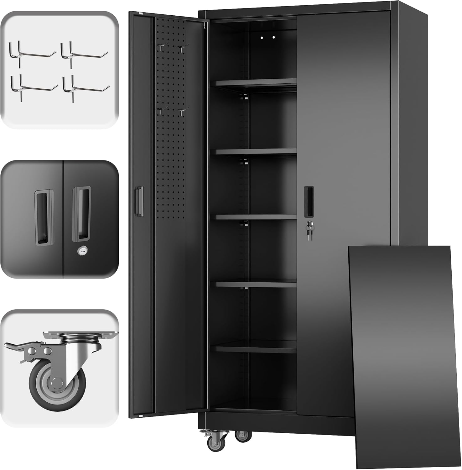 Industrial Wheeled Metal Storage Lockable Cabinet