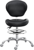 Adjustable Rolling Backrest Drafting Tall Stool
