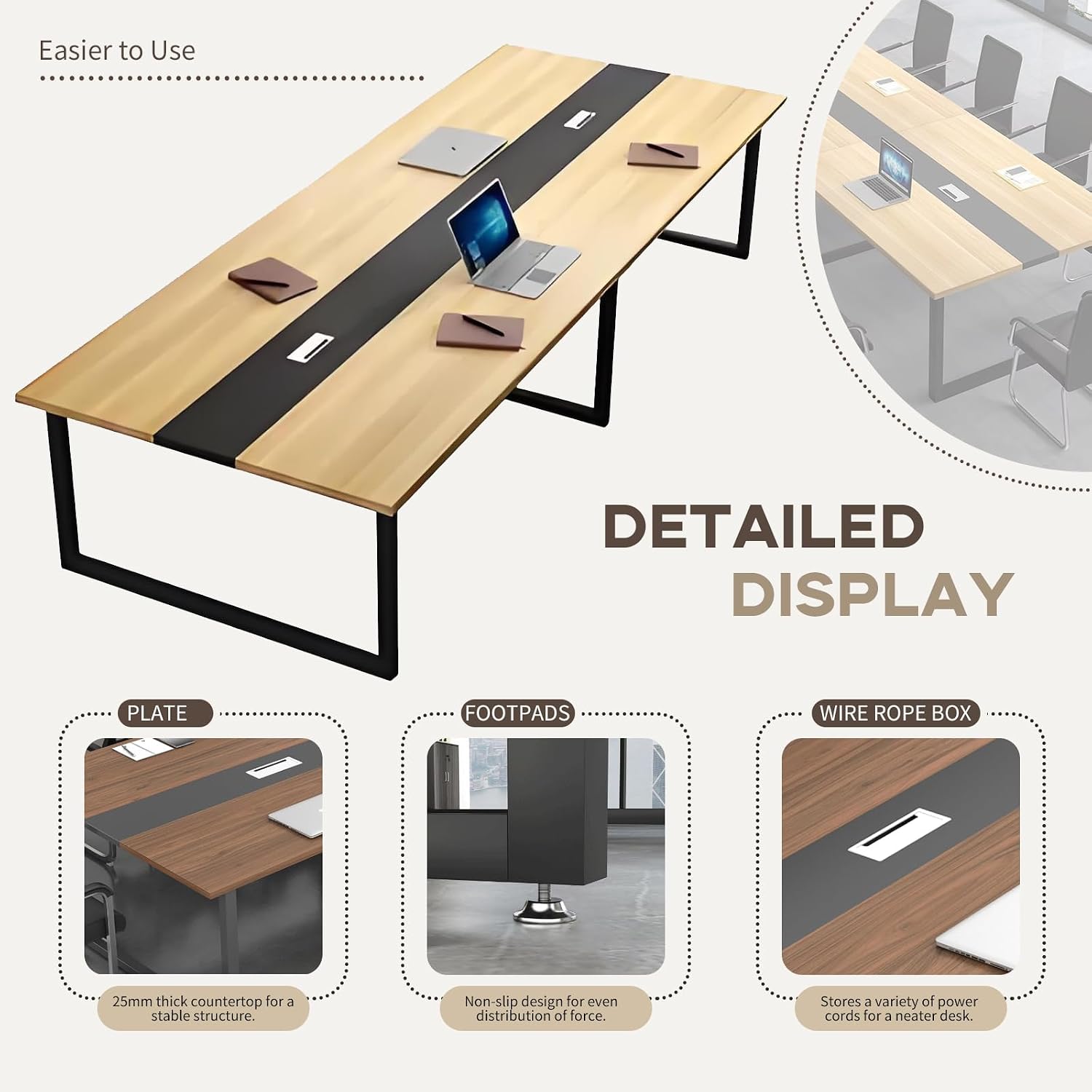 Modern Metal Frame Office Conference Meeting Table
