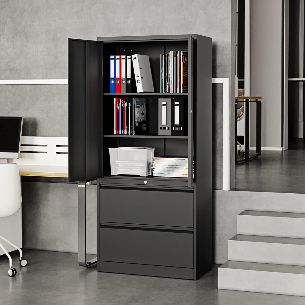 Lockable Steel Lateral Drawer Door File Cabinet