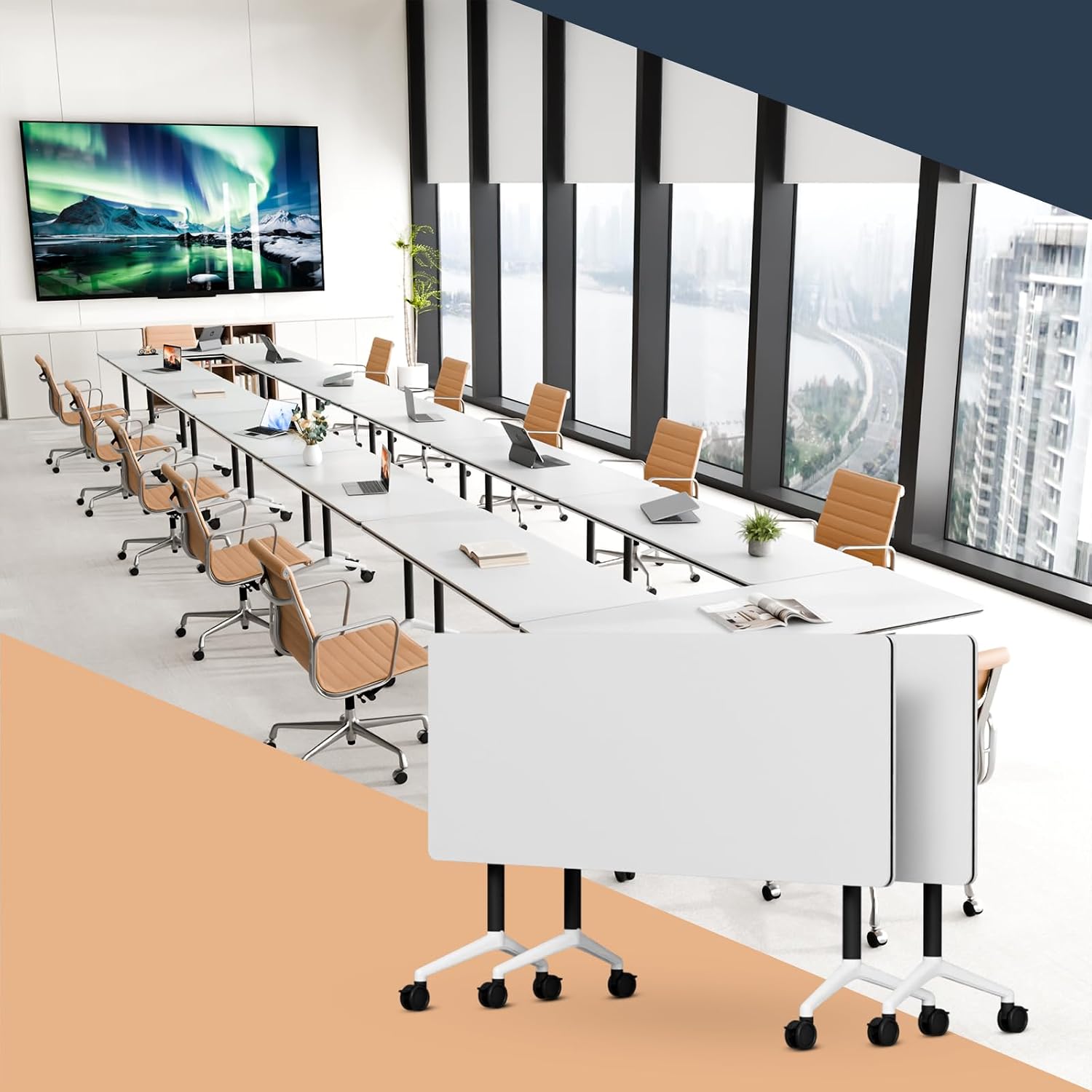 Mobile Folding Stackable Conference Training Tables