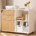 Fluted Wheeled Lockable 3-Drawer File Cabinet