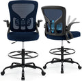 Mesh Ergonomic Drafting Chair Flip-up Armrests