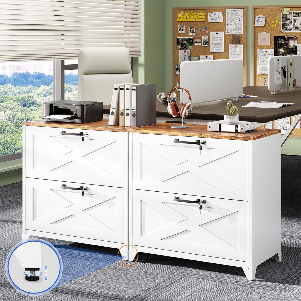 Lockable 2-Drawer Metal Lateral File Cabinet