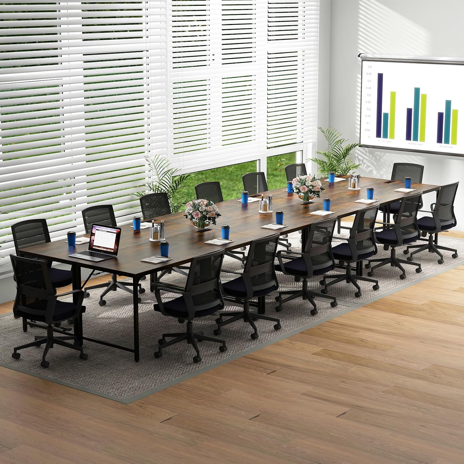 Rectangular Conference Table Charging Station Storage
