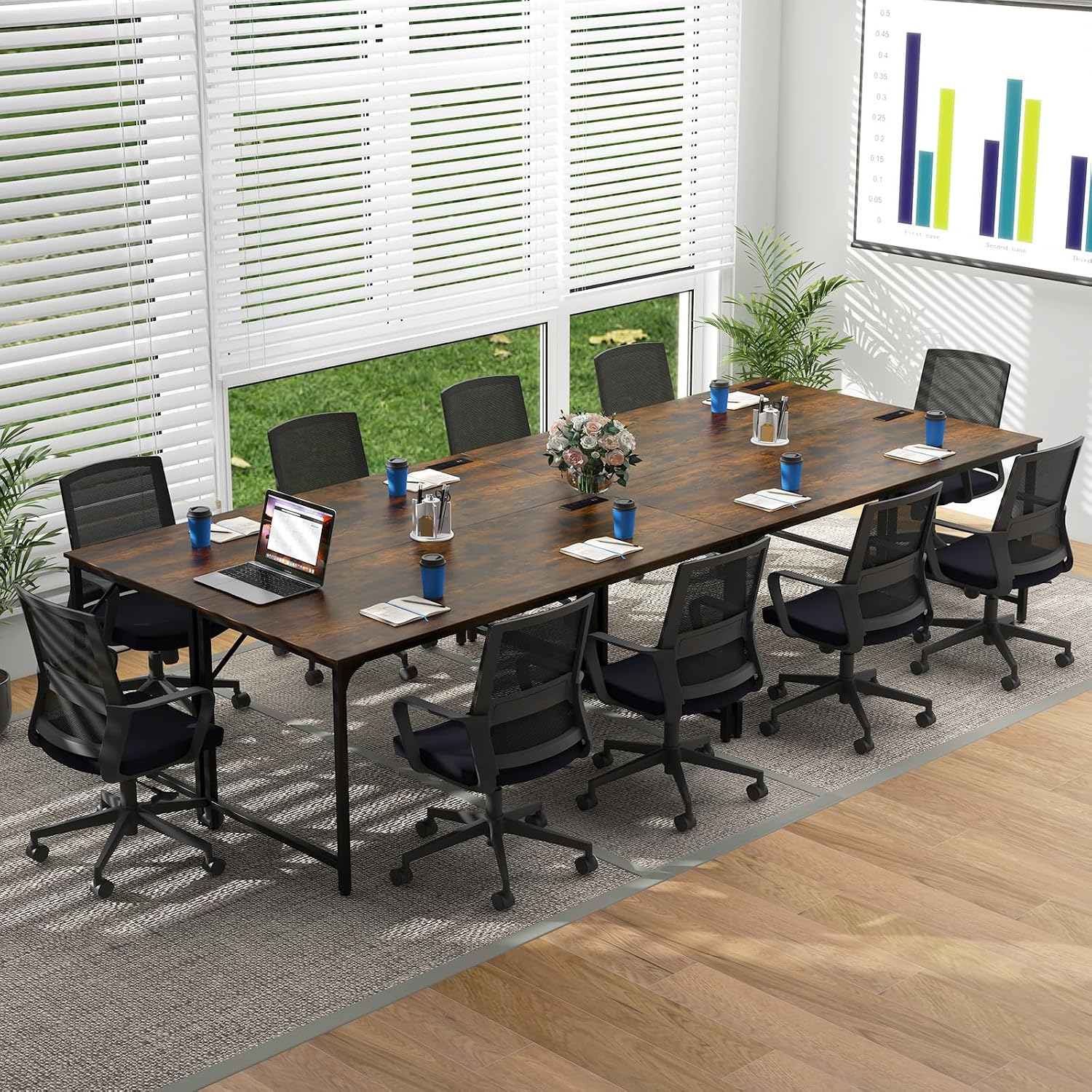 Rectangular Conference Table Charging Station Storage