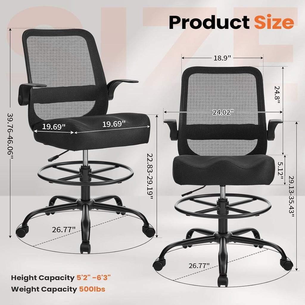 Mesh Ergonomic Heavy Duty Drafting Office Chair