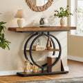 Industrial Metal Frame Narrow Console Sofa Table