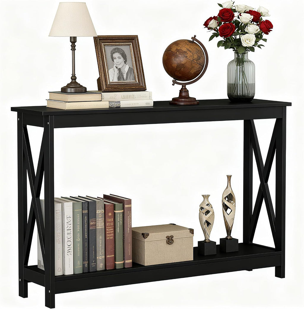Narrow 2-Tier Storage Console Sofa Entryway Table