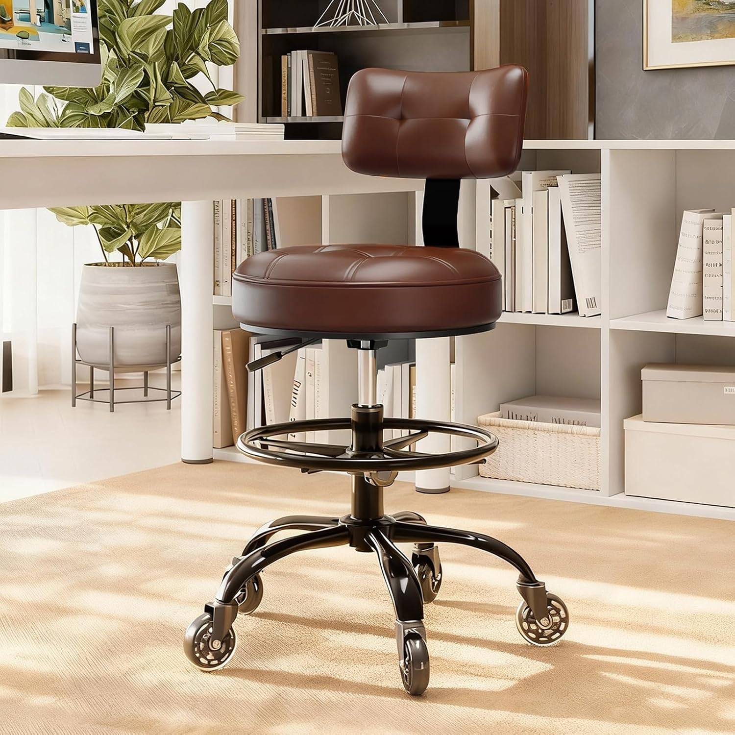 Adjustable Rolling Heavy Duty Drafting Office Stool