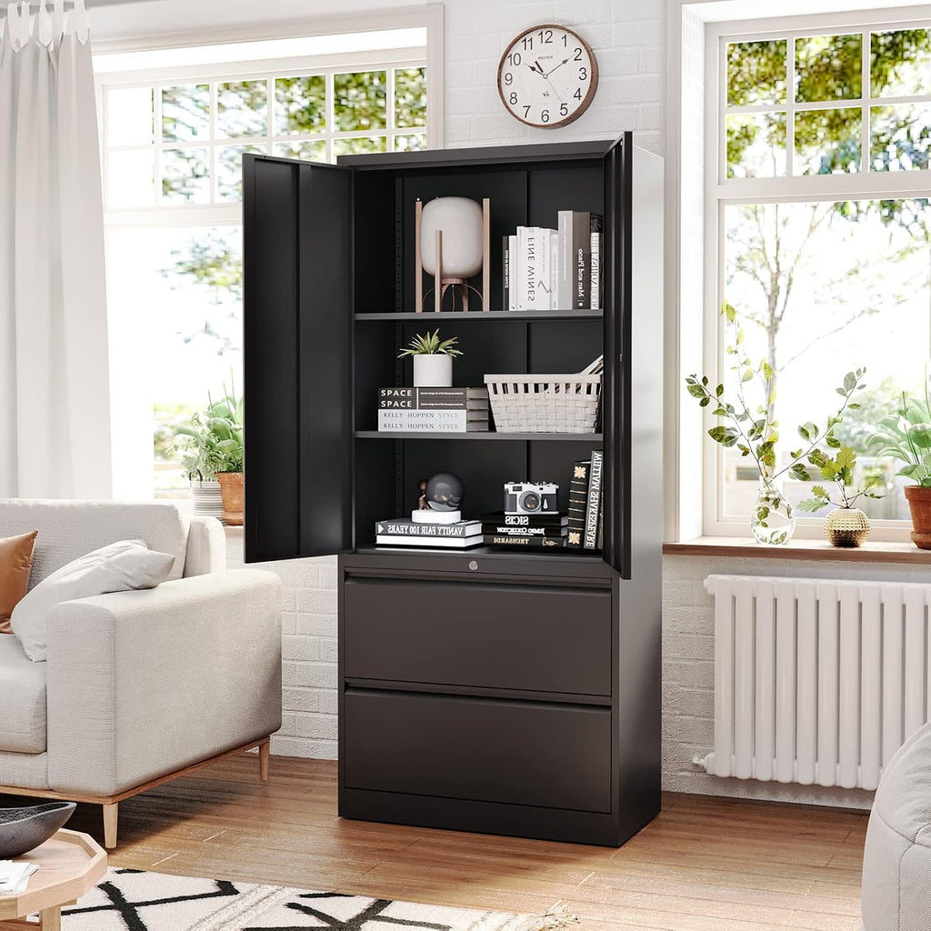 Lockable Steel Lateral Drawer Door File Cabinet