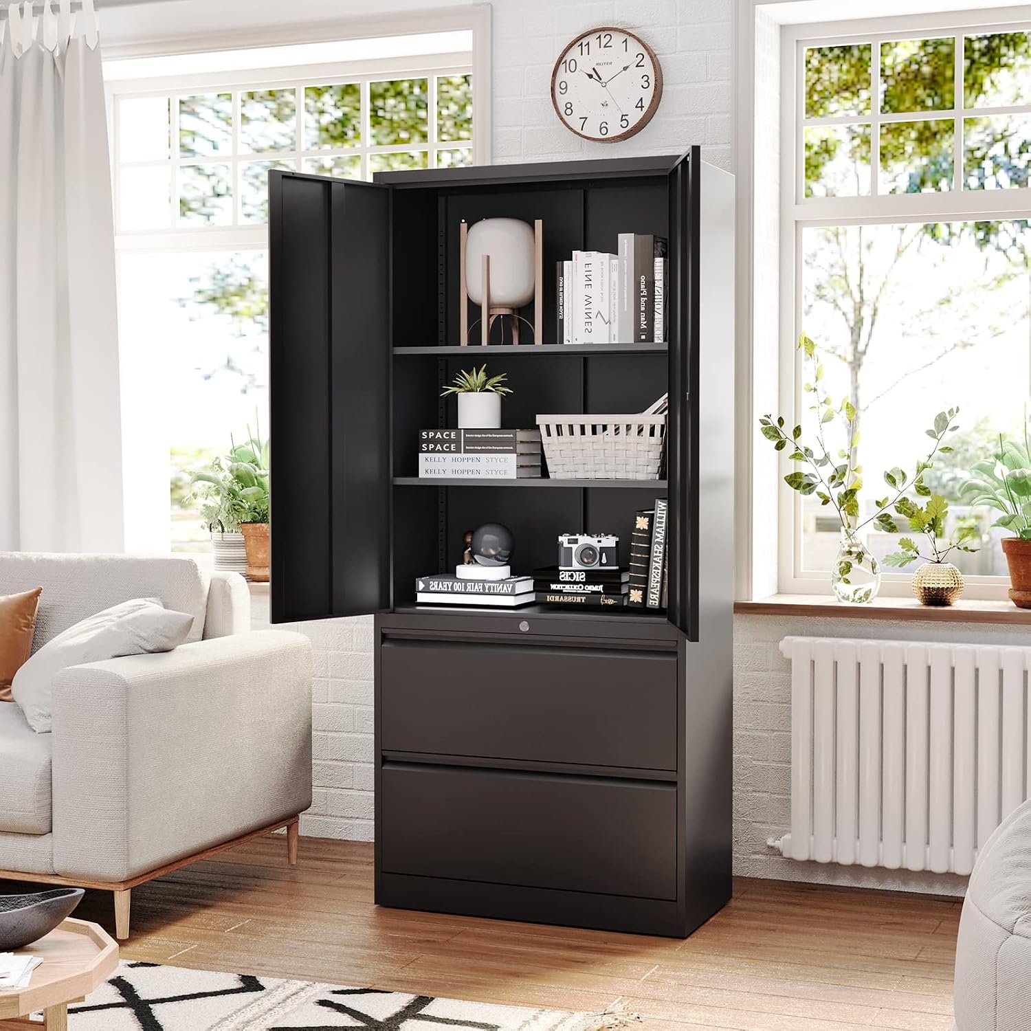 Lockable Steel Lateral Drawer Door File Cabinet