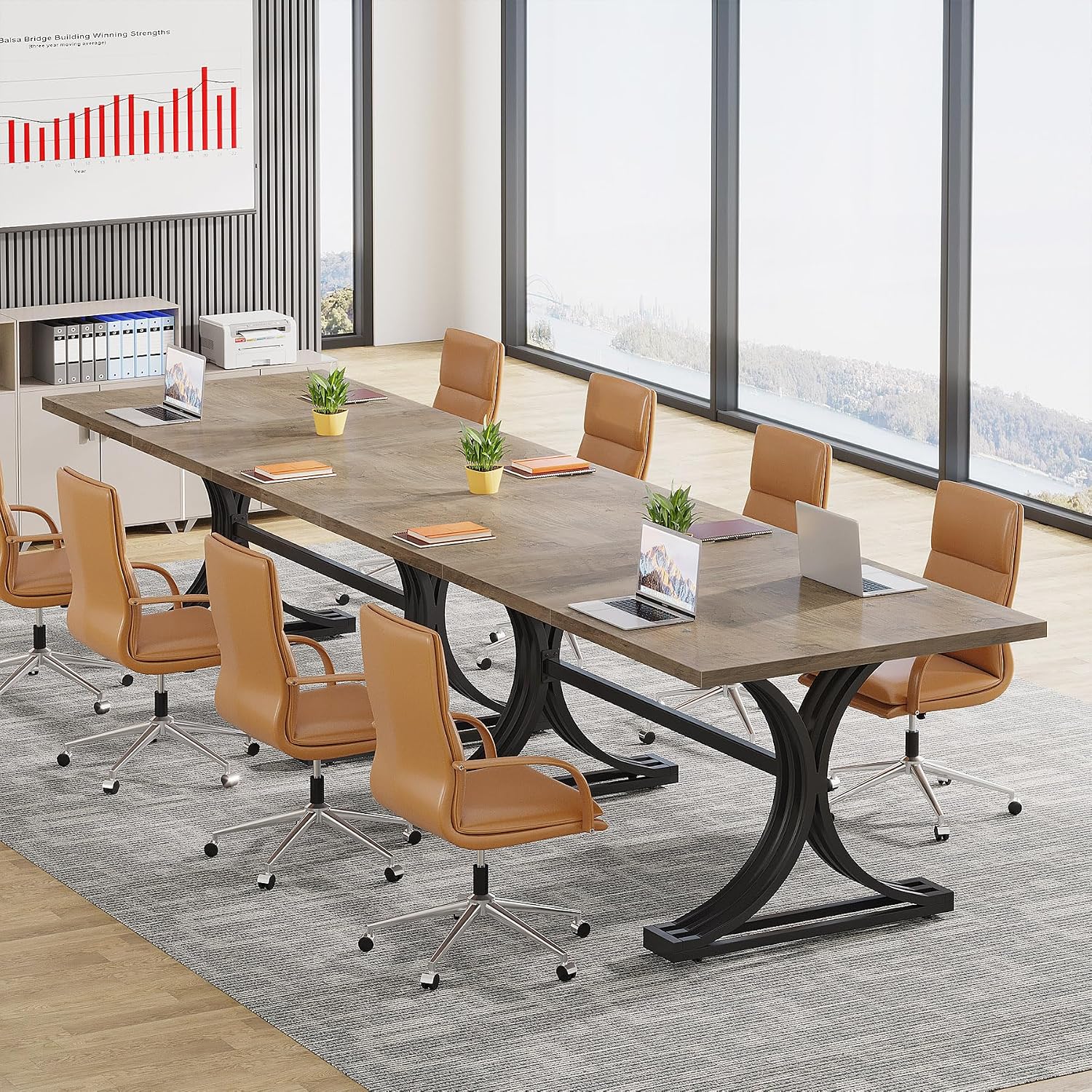 Rectangle Grey Conference Table