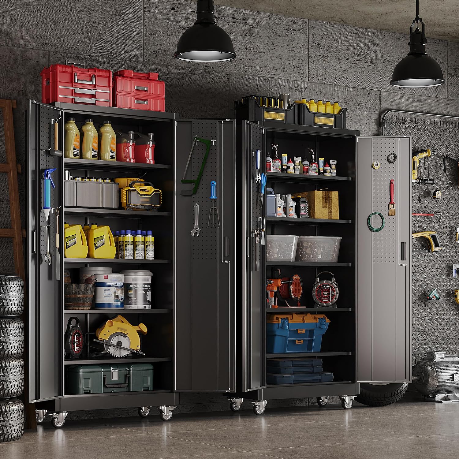 Industrial Wheeled Metal Storage Lockable Cabinet