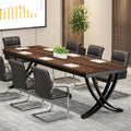 Rectangular Brown Conference Table Metal Frame